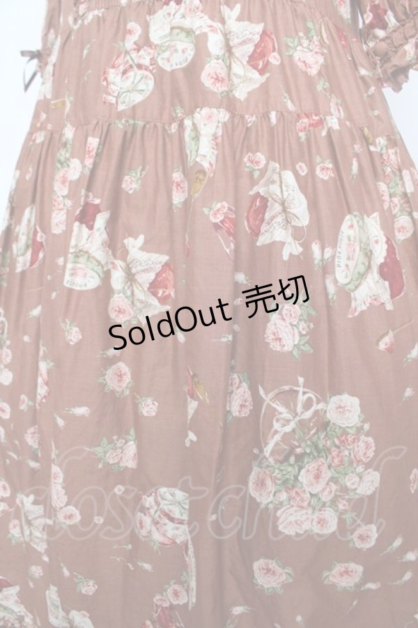 画像4: PINK HOUSE / ローズじゃむびんプリントミディワンピース F ブラウン Y-26-02-17-210-LO-OP-SZ-ZY (4)