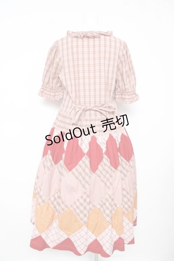 画像2: PINK HOUSE / オリジナルチェックパッチワークワンピース F ピンク Y-26-02-17-211-LO-OP-SZ-ZY (2)