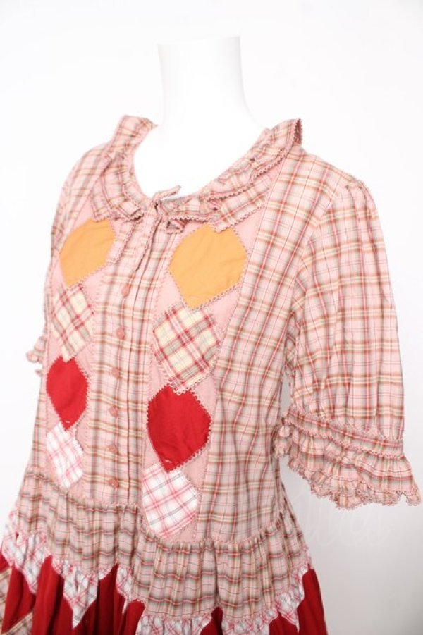 画像3: PINK HOUSE / オリジナルチェックパッチワークワンピース F ピンク Y-26-02-17-211-LO-OP-SZ-ZY (3)