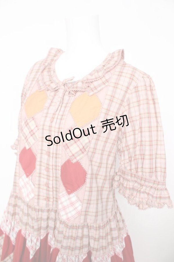 画像3: PINK HOUSE / オリジナルチェックパッチワークワンピース F ピンク Y-26-02-17-211-LO-OP-SZ-ZY (3)
