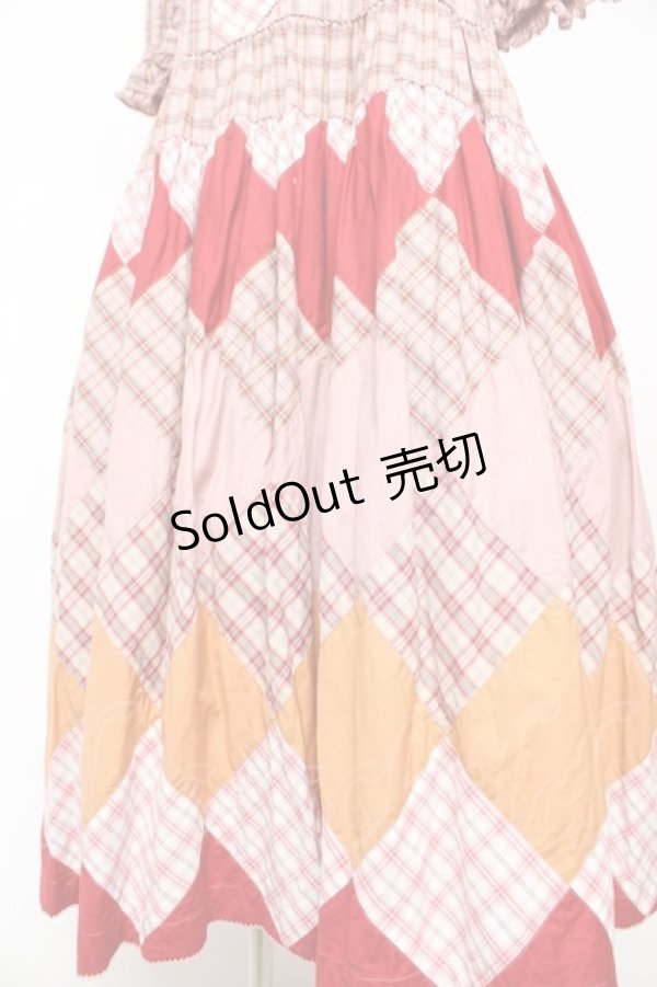 画像4: PINK HOUSE / オリジナルチェックパッチワークワンピース F ピンク Y-26-02-17-211-LO-OP-SZ-ZY (4)