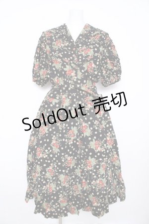 画像: PINK HOUSE / いちご柄セーラーワンピース F 黒 Y-26-02-17-212-LO-OP-SZ-ZY