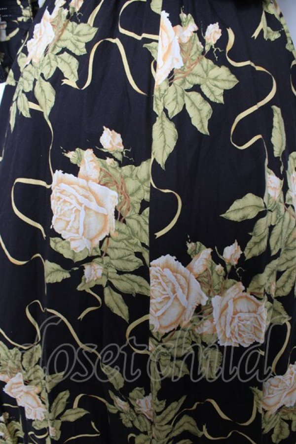 画像3: INGEBORG / 薔薇柄半袖開襟ワンピース F 黒 Y-26-02-17-213-LO-OP-SZ-ZY (3)
