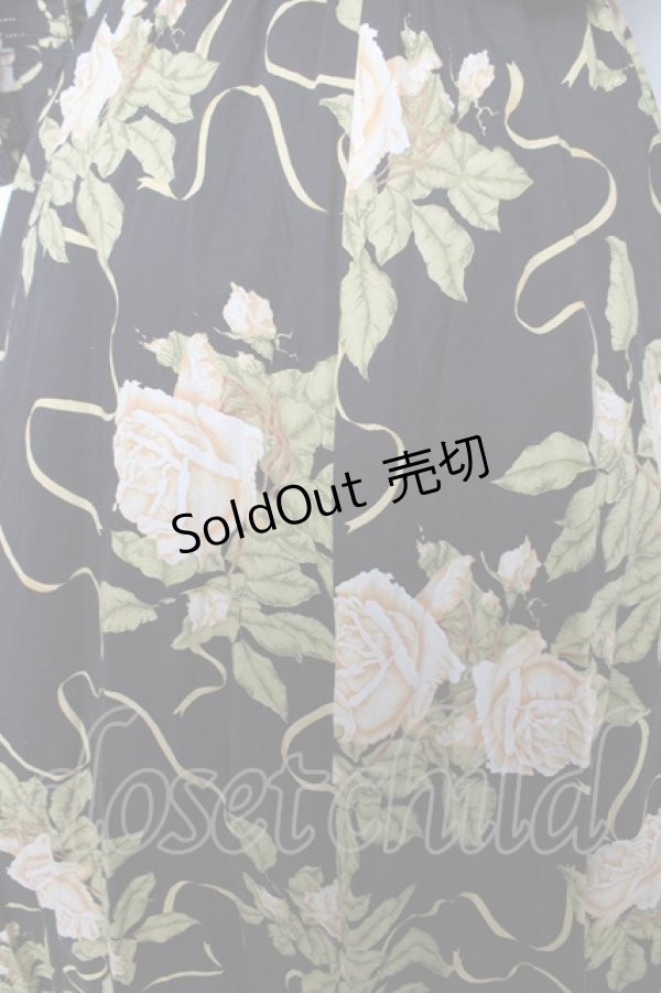 画像3: INGEBORG / 薔薇柄半袖開襟ワンピース F 黒 Y-26-02-17-213-LO-OP-SZ-ZY (3)