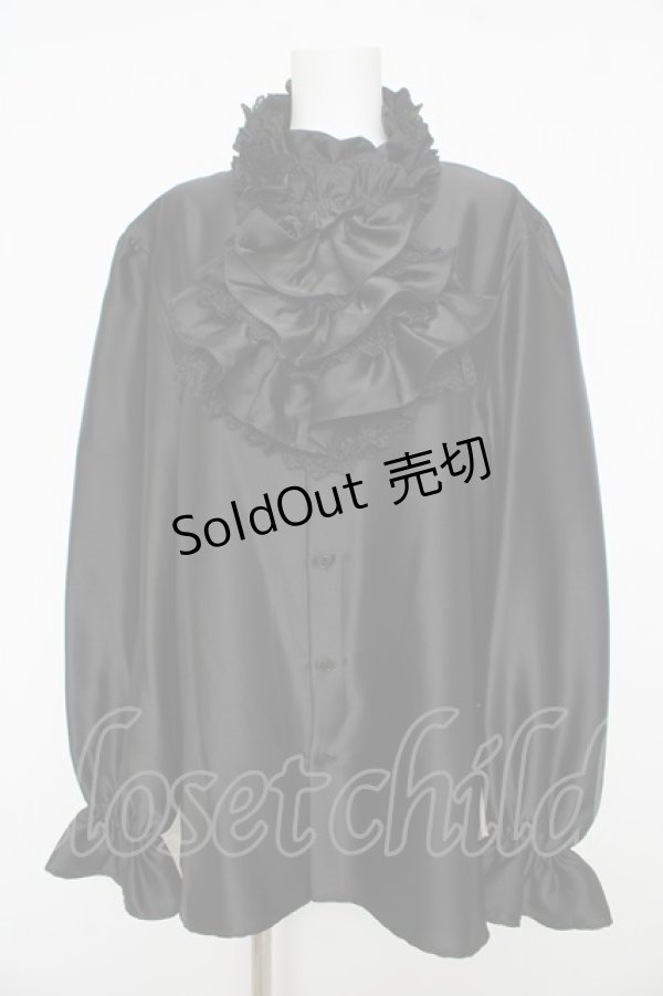 画像1: Moi-meme-Moitie / ストライプジャボ付きブラウス M Men Y-26-02-17-216-MO-BL-SZ-ZY (1)