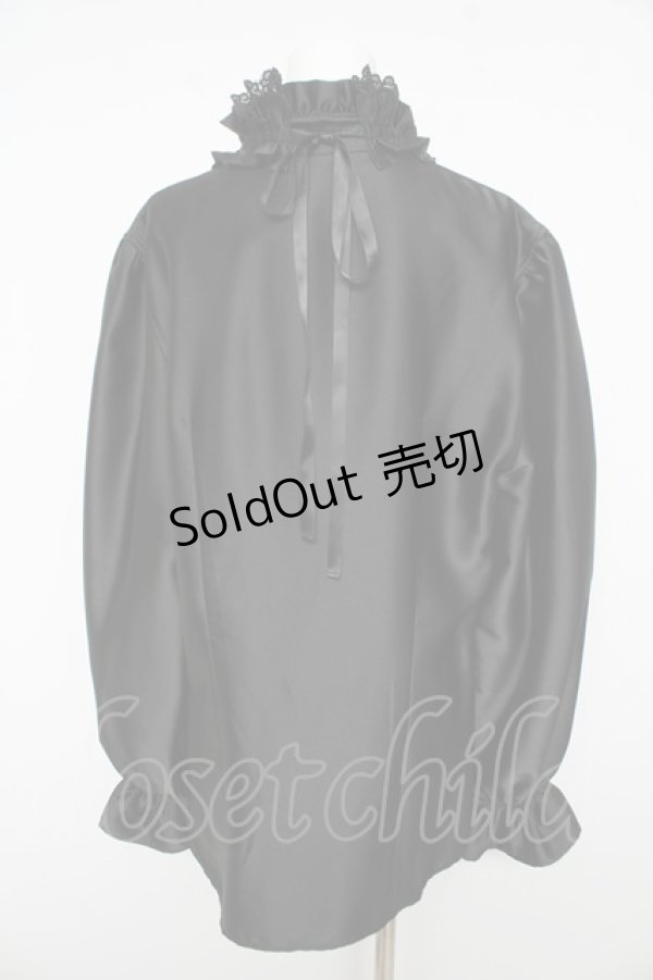 画像2: Moi-meme-Moitie / ストライプジャボ付きブラウス M Men Y-26-02-17-216-MO-BL-SZ-ZY (2)