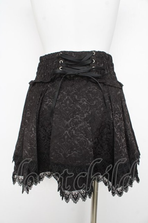 画像2: ililil / ゴシック地雷妹ちゃんプリーツスカート F 黒 Y-26-02-17-220-PU-SK-SZ-ZY (2)