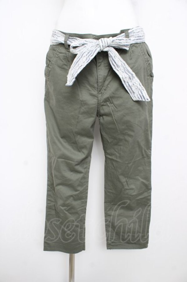 画像1: axes femme / 裾レース折パンツ L カーキ Y-26-02-17-225-AX-PA-SZ-ZY (1)