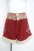 画像1: axes femme POETIQUE / サイド刺繍ショートパンツ M ワイン Y-26-02-17-226-AX-PA-SZ-ZY (1)
