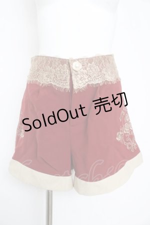 画像: axes femme POETIQUE / サイド刺繍ショートパンツ M ワイン Y-26-02-17-226-AX-PA-SZ-ZY