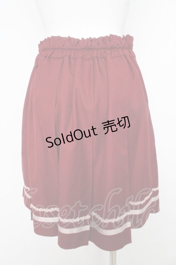 画像2: axes femme / サイドベルトプリーツスカート M ワイン Y-26-02-17-227-AX-SK-SZ-ZY (2)