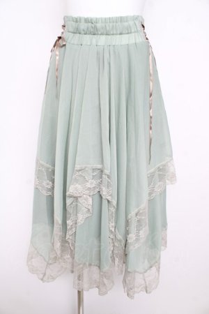 画像: axes femme / 裾レースイレヘムスカート F ミント Y-26-02-17-230-AX-SK-SZ-ZY