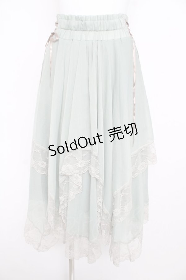 画像1: axes femme / 裾レースイレヘムスカート F ミント Y-26-02-17-230-AX-SK-SZ-ZY (1)