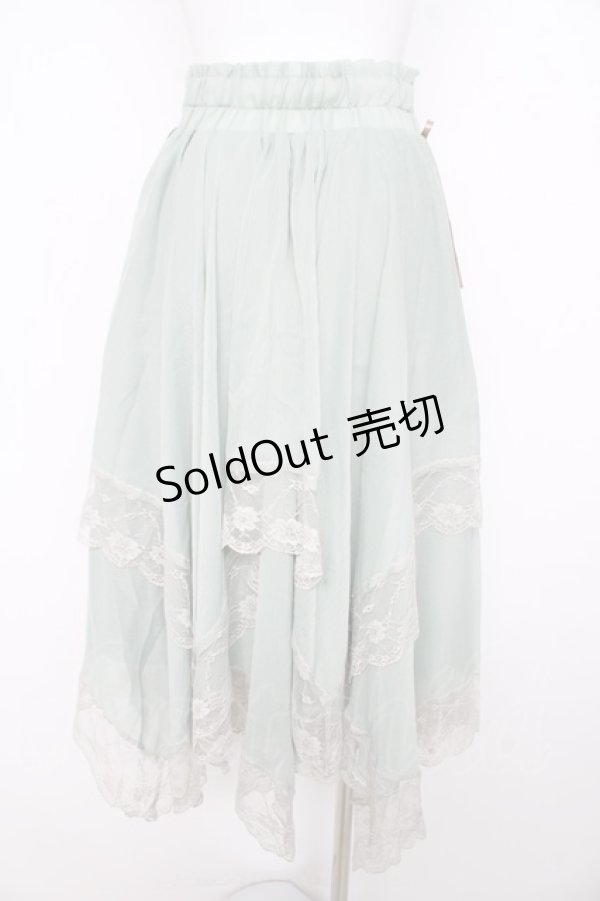 画像2: axes femme / 裾レースイレヘムスカート F ミント Y-26-02-17-230-AX-SK-SZ-ZY (2)