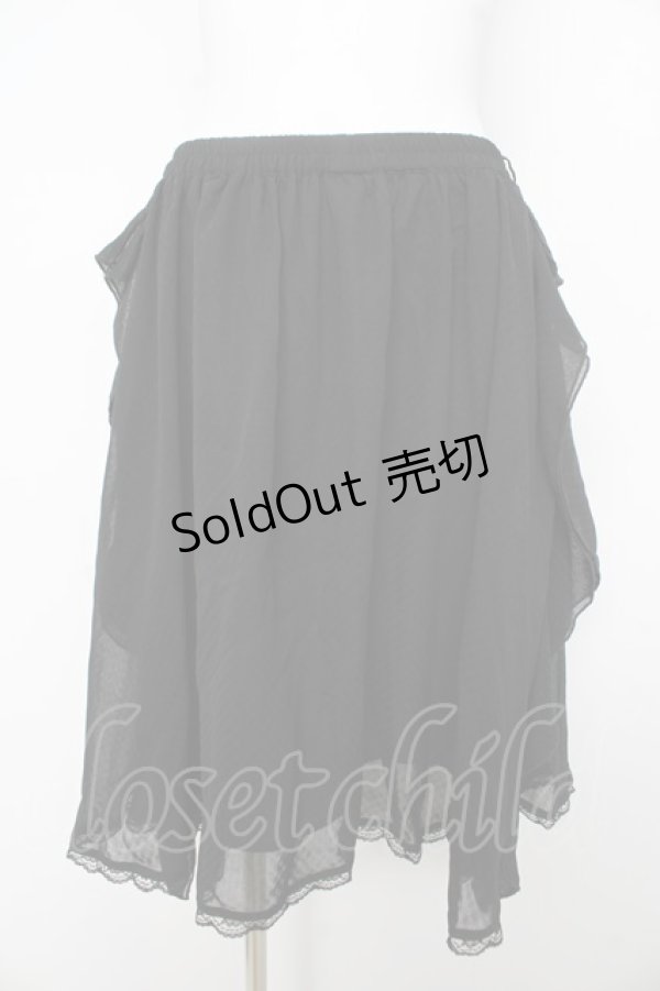 画像1: axes femme / サイドフリルミドルスカート M クロ Y-26-02-17-233-AX-SK-SZ-ZY (1)