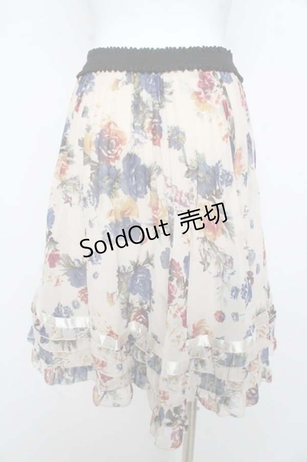画像2: axes femme / 花柄プリーツスカート  生成り Y-26-02-17-235-AX-SK-SZ-ZY (2)