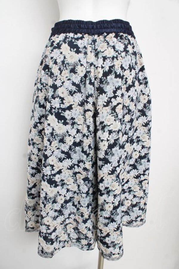 画像2: axes femme / 花柄ワイドパンツ M 紺 Y-26-02-17-236-AX-PA-SZ-ZY (2)