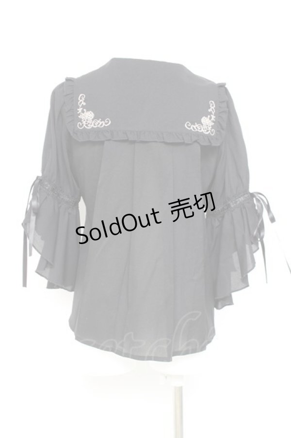 画像2: axes femme kawaii / フリルセーラーブラウス M 黒 Y-26-02-17-019-AX-BL-SZ-ZY (2)