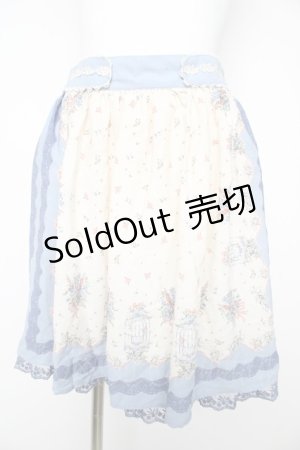 画像: axes femme / 鳥かご×メルヘン柄スカート M サックス Y-26-02-17-240-AX-SK-SZ-ZY