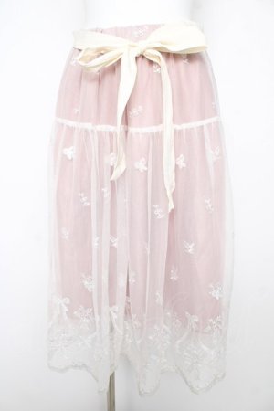 画像: axes femme POETIQUE / リボンブーケレーススカート M ピンク Y-26-02-17-242-AX-SK-SZ-ZY