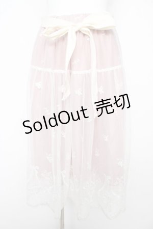 画像: axes femme POETIQUE / リボンブーケレーススカート M ピンク Y-26-02-17-242-AX-SK-SZ-ZY