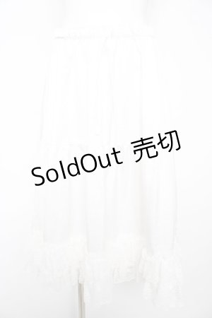 画像: axes femme kawaii / レースフリルミディペチスカート M 白 Y-26-02-17-243-AX-SK-SZ-ZY