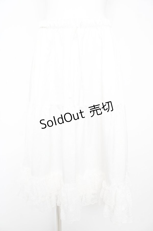 画像1: axes femme kawaii / レースフリルミディペチスカート M 白 Y-26-02-17-243-AX-SK-SZ-ZY (1)