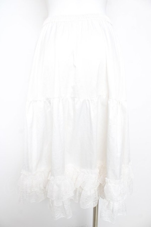 画像2: axes femme kawaii / レースフリルミディペチスカート M 白 Y-26-02-17-243-AX-SK-SZ-ZY (2)