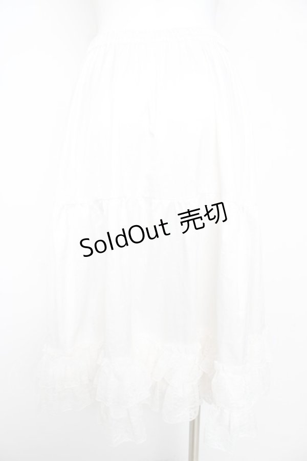 画像2: axes femme kawaii / レースフリルミディペチスカート M 白 Y-26-02-17-243-AX-SK-SZ-ZY (2)