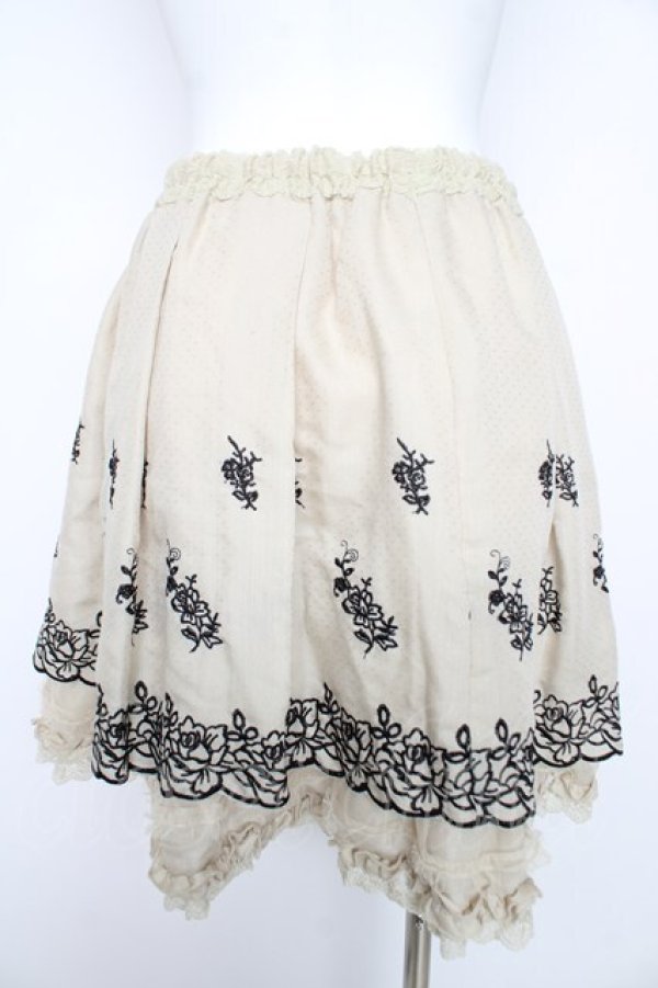 画像2: axes femme / バラ刺繍入りスカート M 生成り Y-26-02-17-246-AX-SK-SZ-ZY (2)