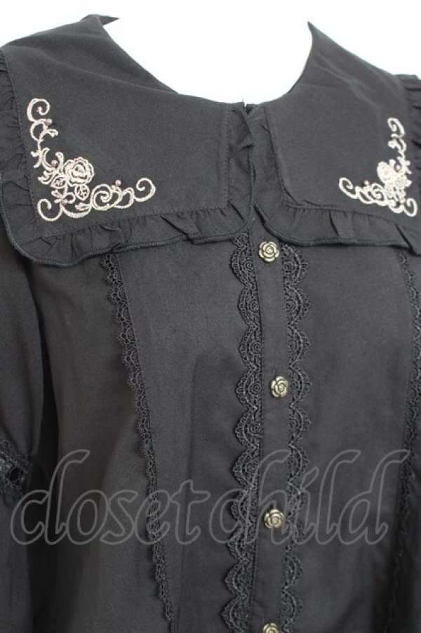 画像4: axes femme kawaii / フリルセーラーブラウス M 黒 Y-26-02-17-019-AX-BL-SZ-ZY (4)