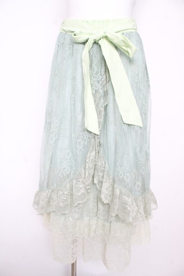 画像1: axes femme / グラデレースフリルスカート F ミント Y-26-02-17-249-AX-SK-SZ-ZY (1)