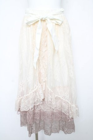 画像: axes femme / グラデレースフリルスカート F 生成り Y-26-02-17-250-AX-SK-SZ-ZY