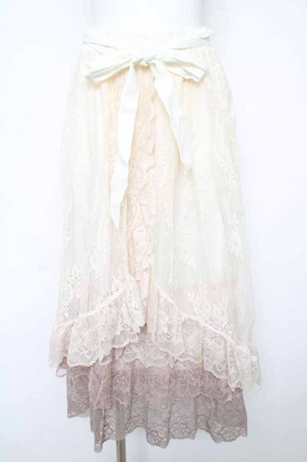 画像1: axes femme / グラデレースフリルスカート F 生成り Y-26-02-17-250-AX-SK-SZ-ZY (1)