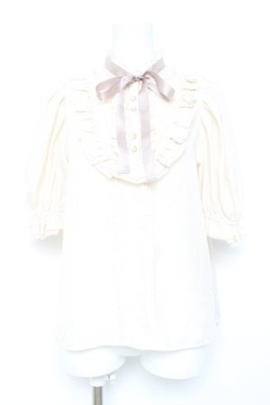 画像: axes femme / ヨークレースドットドビーブラウス  生成り Y-26-02-17-020-AX-BL-SZ-ZY