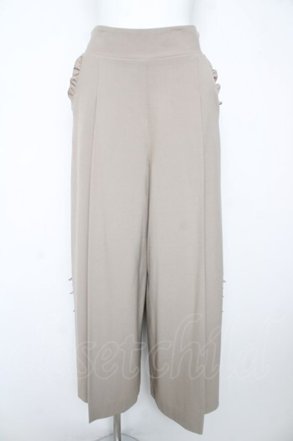 画像1: axes femme POETIQUE / プチリボンスリットワイドパンツ M ベージュ Y-26-02-17-258-AX-PA-SZ-ZY (1)