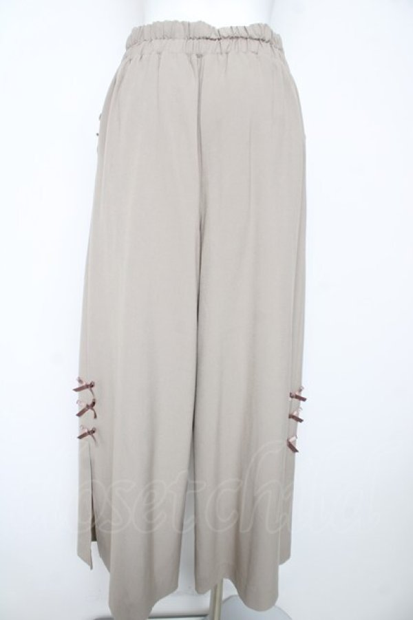 画像2: axes femme POETIQUE / プチリボンスリットワイドパンツ M ベージュ Y-26-02-17-258-AX-PA-SZ-ZY (2)