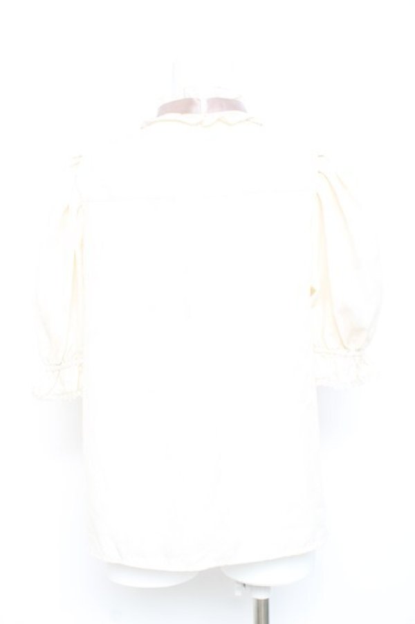 画像2: axes femme / ヨークレースドットドビーブラウス  生成り Y-26-02-17-020-AX-BL-SZ-ZY (2)