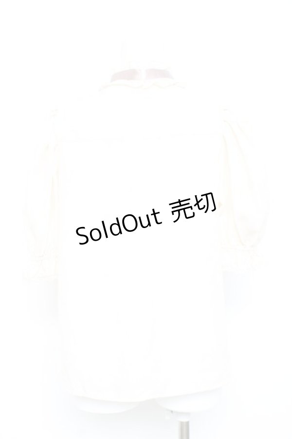 画像2: axes femme / ヨークレースドットドビーブラウス  生成り Y-26-02-17-020-AX-BL-SZ-ZY (2)