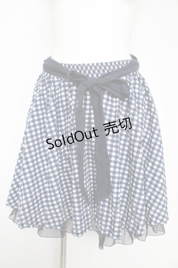 画像1: axes femme / ギンガムチェック柄スカート M 紺 Y-26-02-17-259-AX-SK-SZ-ZY (1)