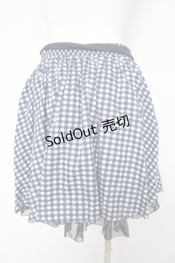 画像2: axes femme / ギンガムチェック柄スカート M 紺 Y-26-02-17-259-AX-SK-SZ-ZY (2)