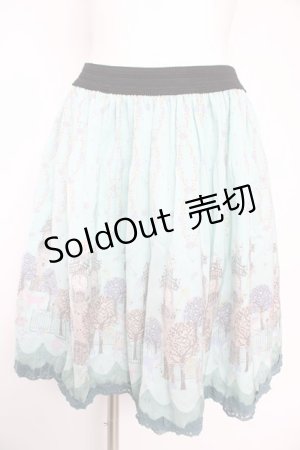 画像: axes femme / アニマル柄プリーツ風スカート M ミント Y-26-02-17-260-AX-TO-SZ-ZY