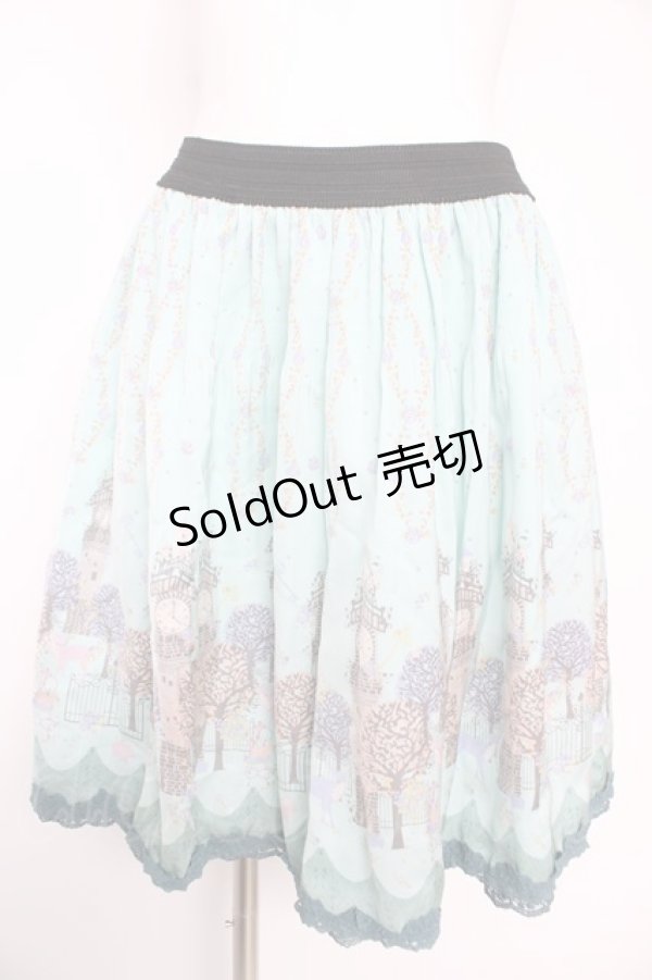 画像1: axes femme / アニマル柄プリーツ風スカート M ミント Y-26-02-17-260-AX-TO-SZ-ZY (1)