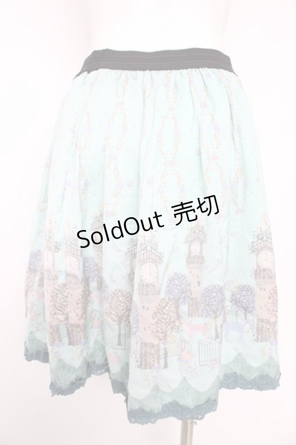 画像2: axes femme / アニマル柄プリーツ風スカート M ミント Y-26-02-17-260-AX-TO-SZ-ZY (2)