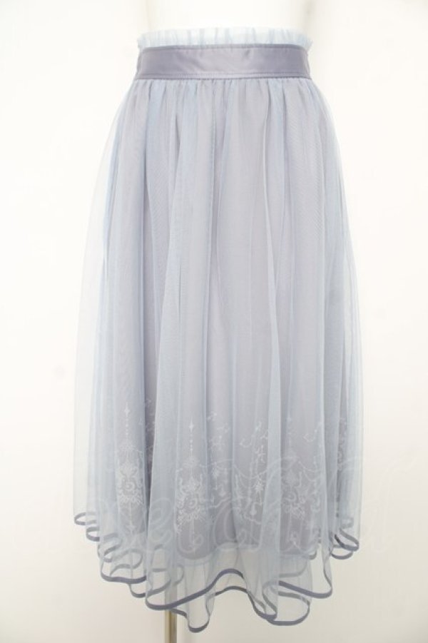 画像1: axes femme / ステラートフロッキーＰＴスカート F サックス Y-26-02-17-261-AX-SK-SZ-ZY (1)