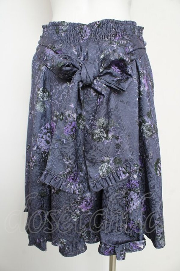 画像2: axes femme kawaii / クラシックブーケ柄スカート M パープル Y-26-02-17-263-AX-SK-SZ-ZY (2)