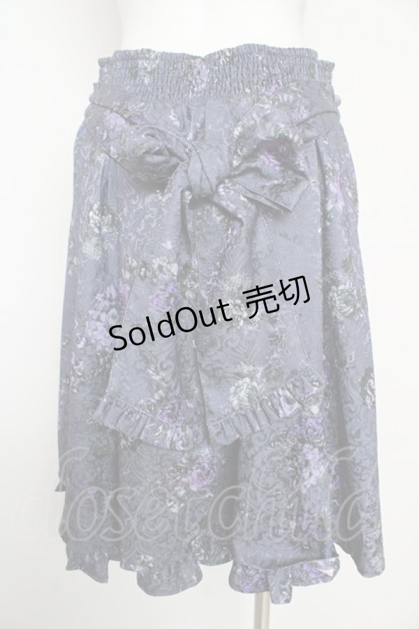 画像2: axes femme kawaii / クラシックブーケ柄スカート M パープル Y-26-02-17-263-AX-SK-SZ-ZY (2)