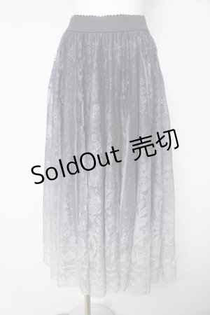 画像: axes femme / グラデレースサーキュラースカート F グレー Y-26-02-17-266-AX-SK-SZ-ZI