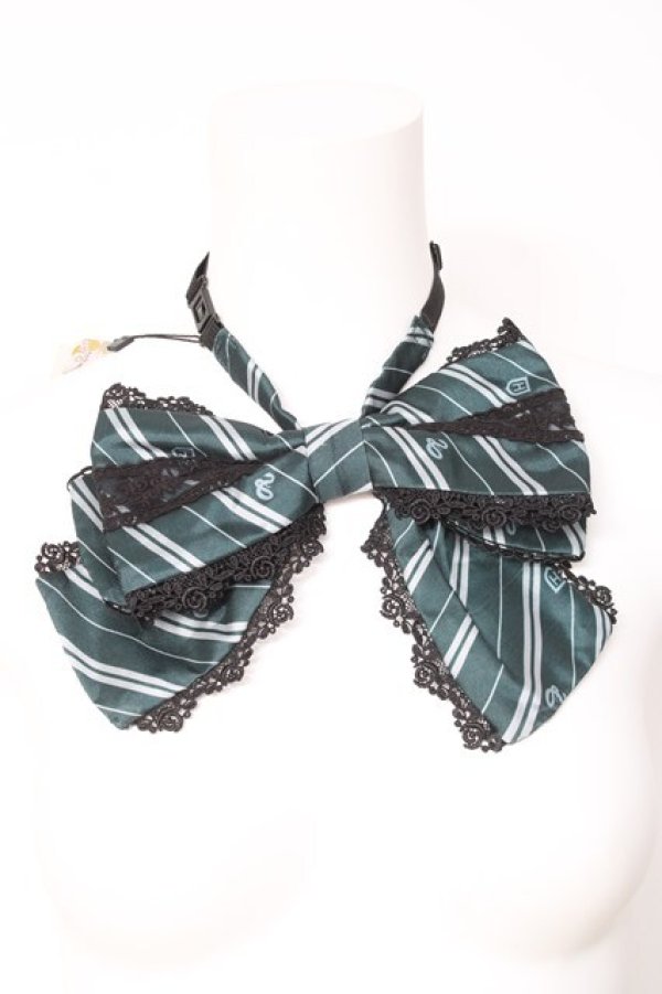 画像1: ATELIER PIERROT / ハリー・ポッター トリプルリボンタイ  スリザリン/グリーン Y-26-02-17-004-EL-ZA-SZ-ZY (1)