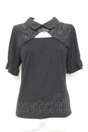 画像: axes femme / ベルト付リブトップス F 黒 Y-26-02-17-025-AX-TO-SZ-ZY